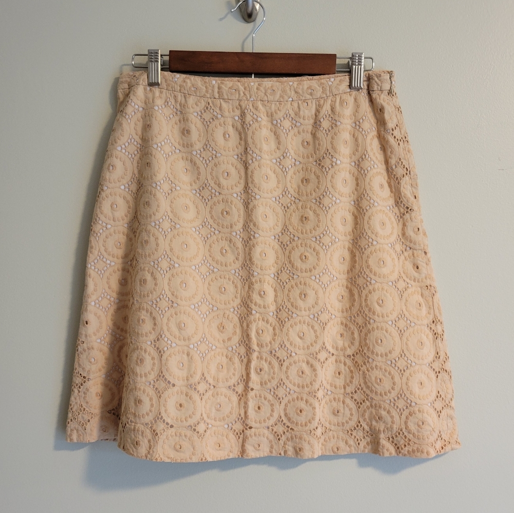 Banana Republic Medallion Eyelet Lined Skirt, Size 6